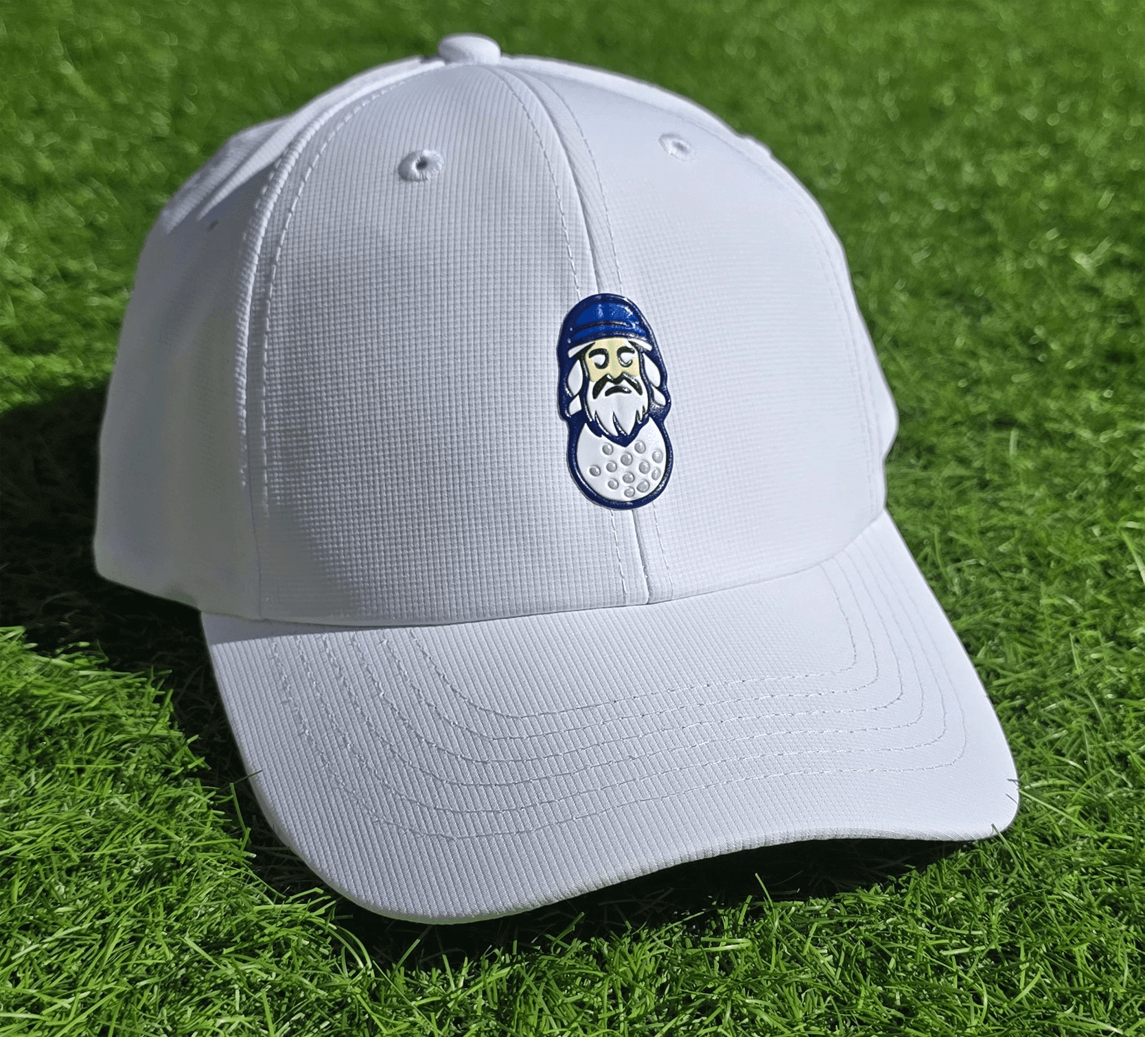 Spirit World Structured Performance Hat - White/Blue Logo