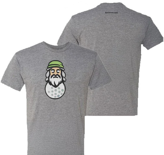 Gray Golf T-Shirt with Green Logo