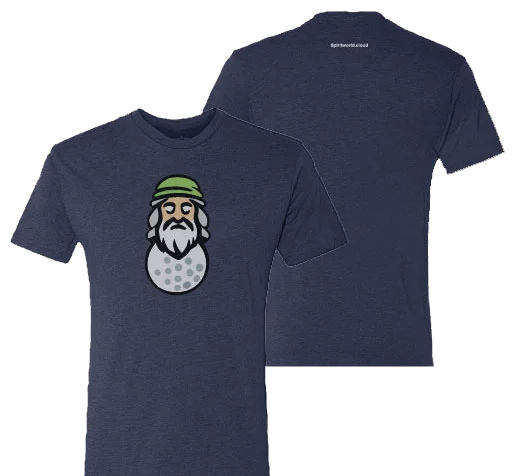 Navy Golf T-Shirt with Green Logo